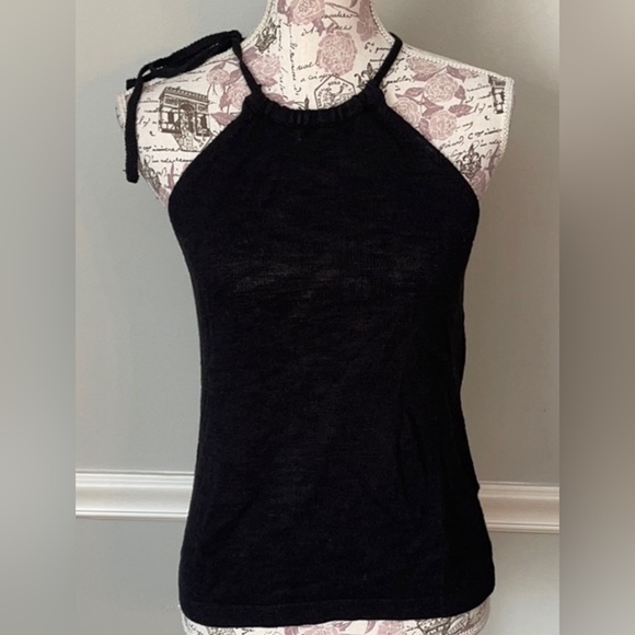 LOFT Black Sweater Tank with side tie - Size Large - Picture 4 of 6